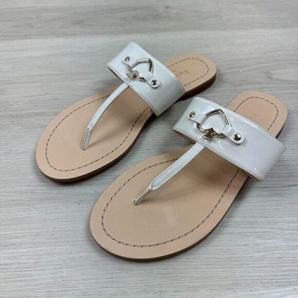 Kate Spade New York Cassia Sandals Womens 8 White Patent Leather
